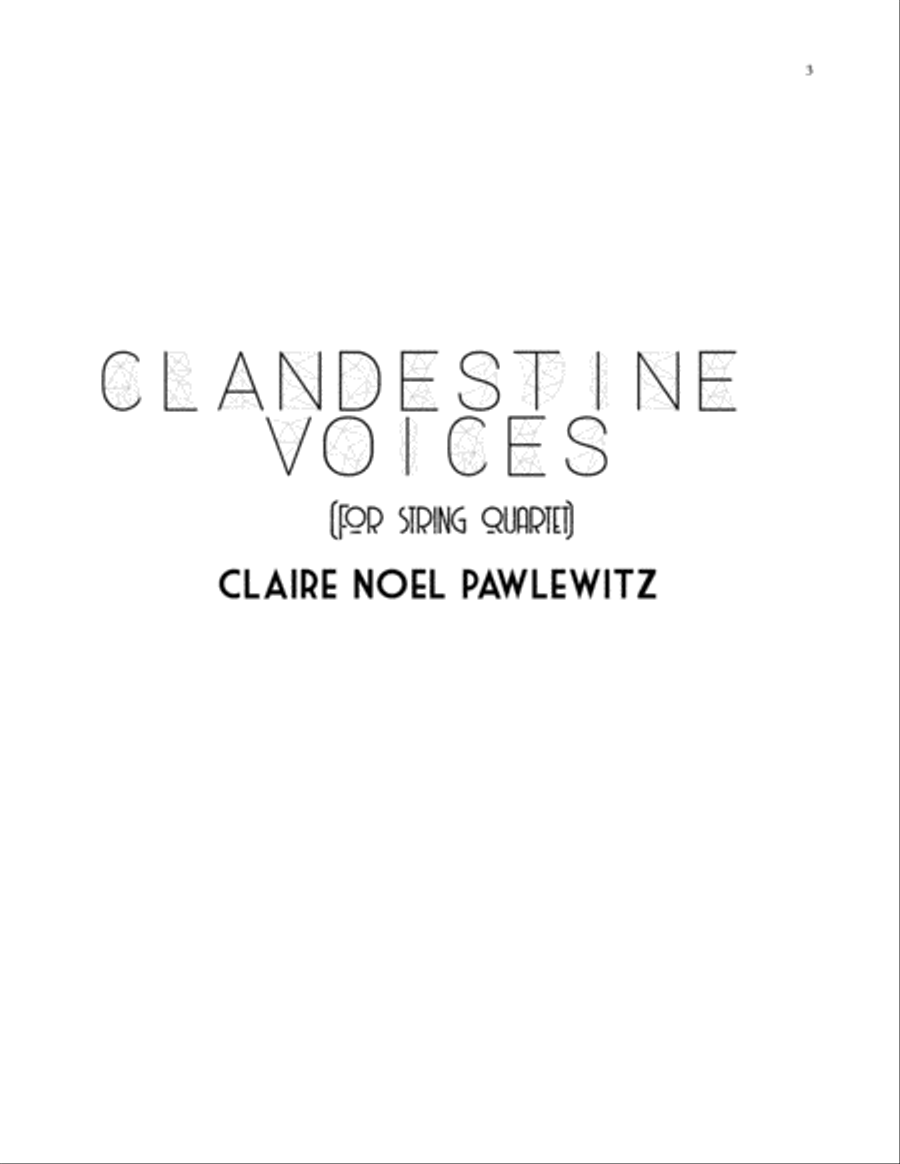 Clandestine Voices String Quartet scores gallery preview page 3