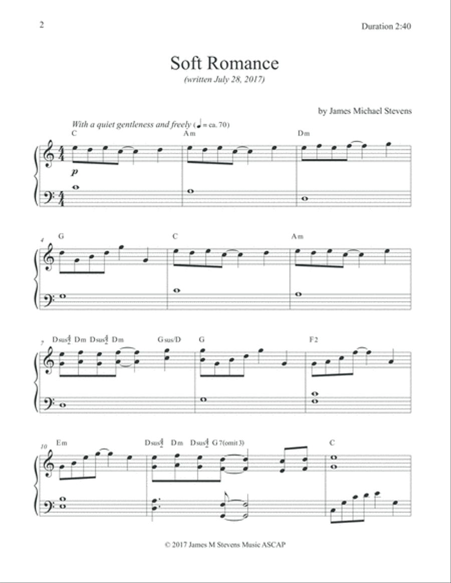 Soft Romance (Reflective Piano) Piano Solo scores gallery preview page 2