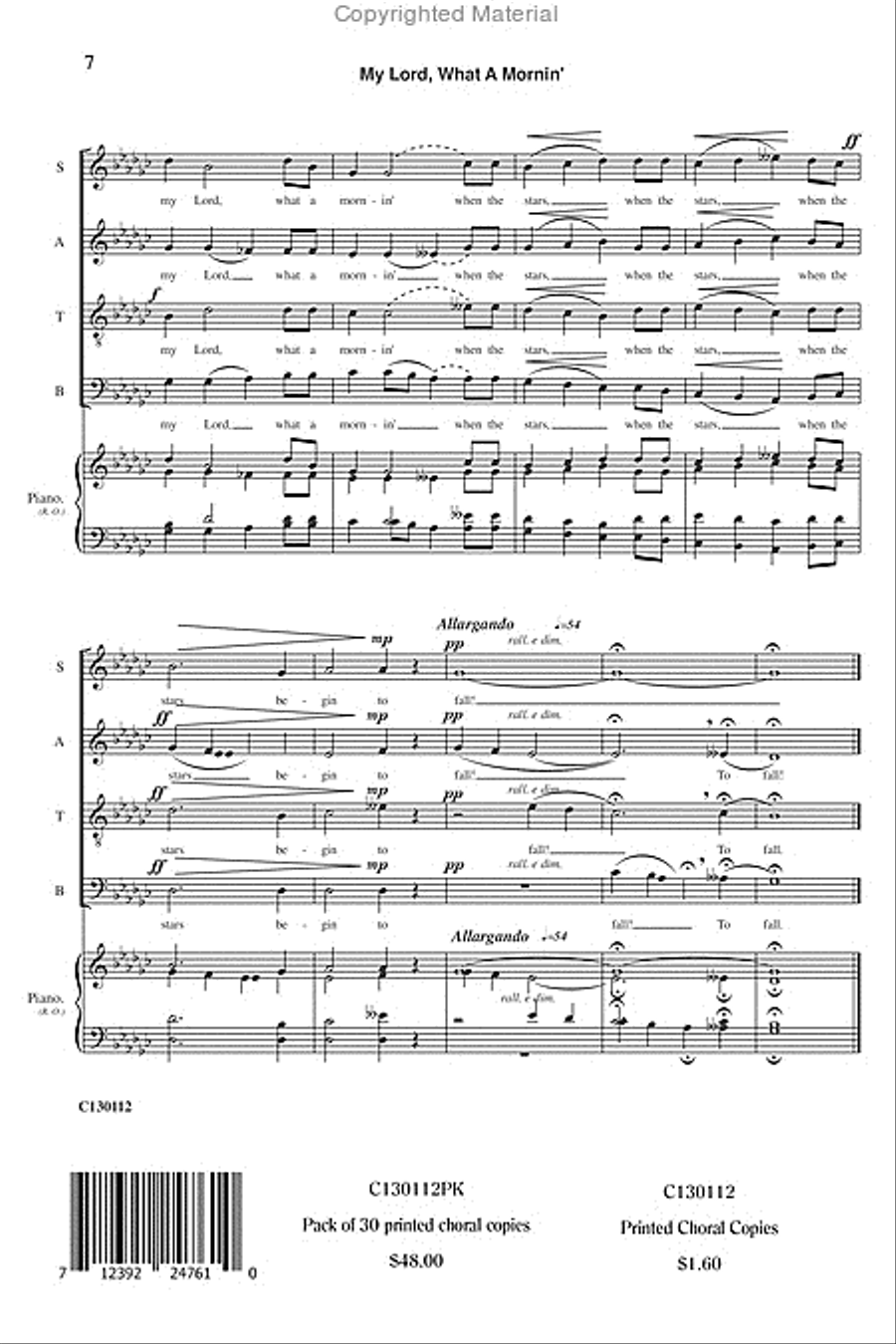 My Lord What A Mornin' 4-Part scores gallery preview page 9