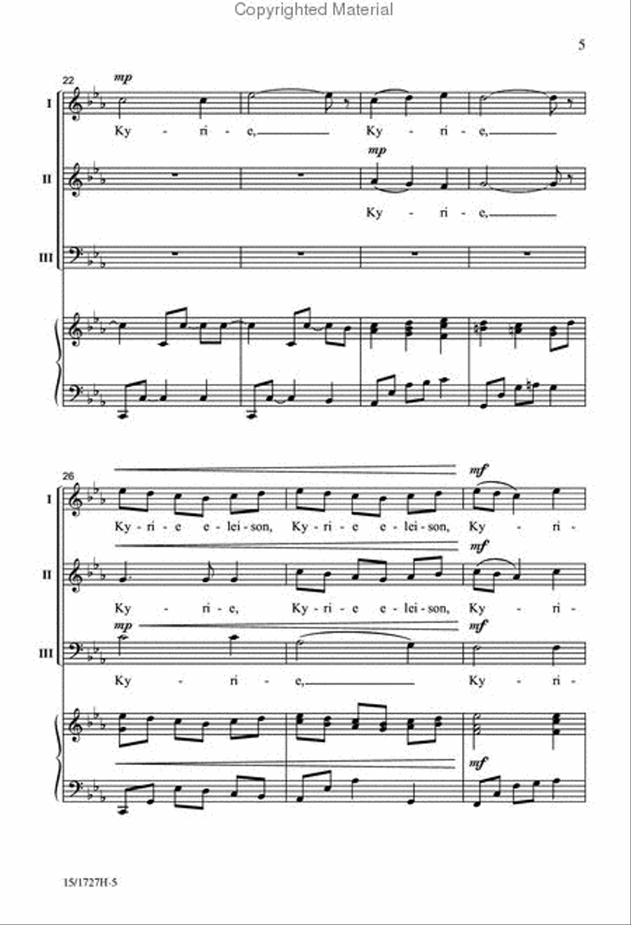 Kyrie Eleison 3-Part scores gallery preview page 5