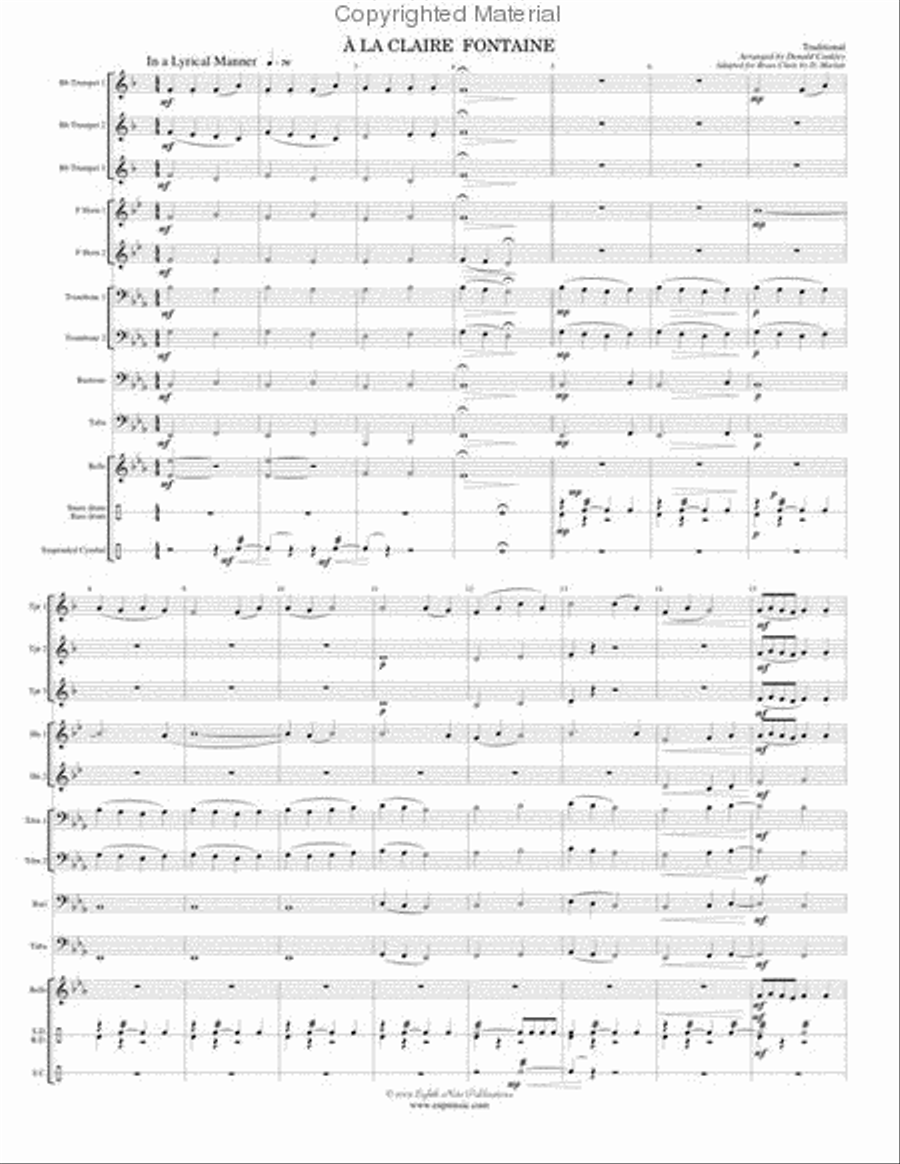 A La Claire Fontaine Score and Parts scores gallery preview page 2