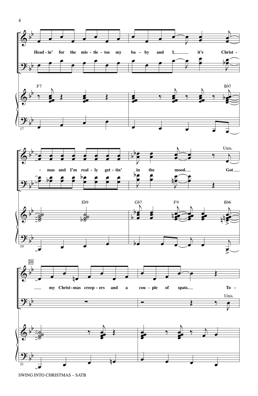 Swing Into Christmas (Medley) 4-Part scores gallery preview page 3