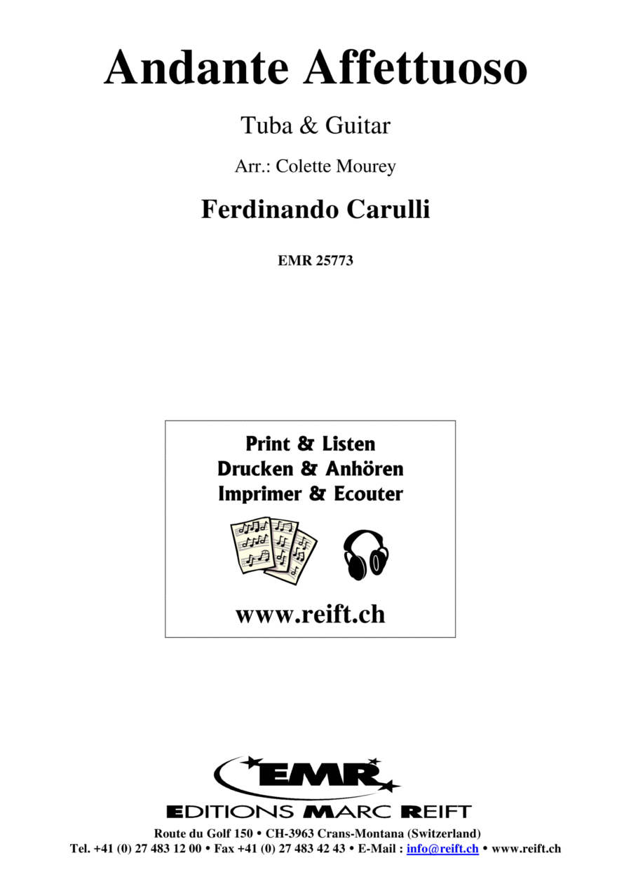 Andante Affettuoso Andante Affettuoso Tuba scores gallery preview page 1