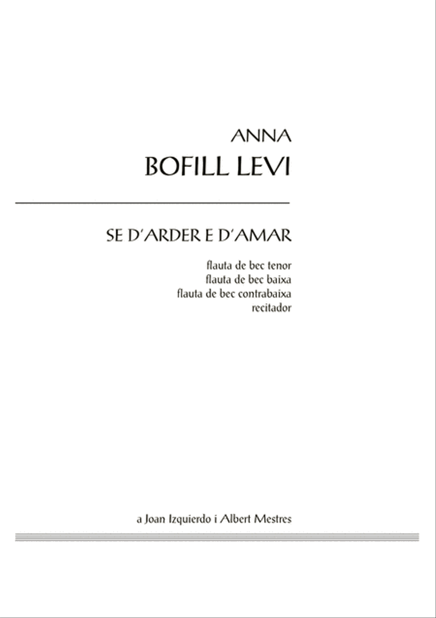 Se d'arder e d'amar Se d'arder e d'amar Small Ensemble scores gallery preview page 3