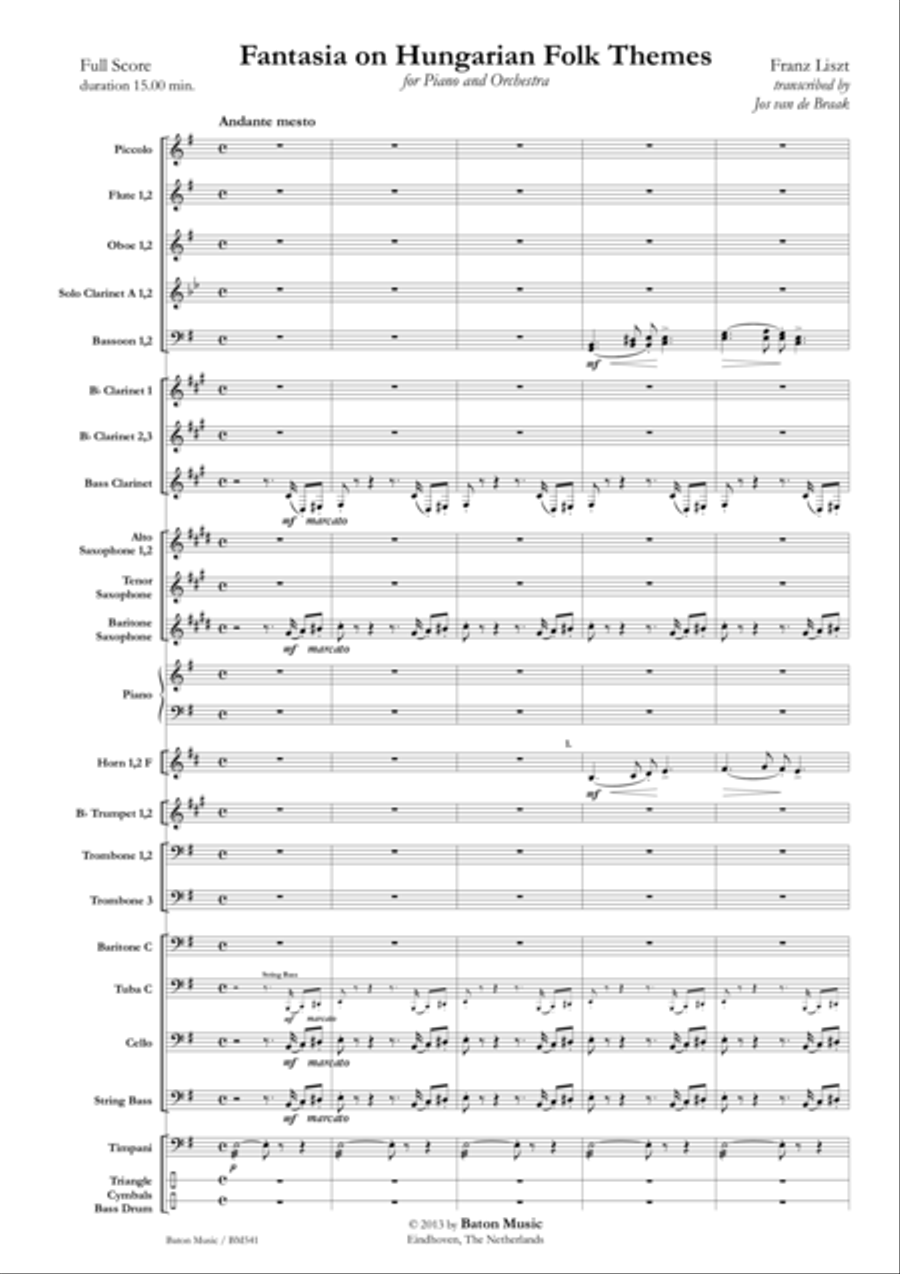 Fantasia on Hungarian Folk Themes Concert Band scores gallery preview page 2