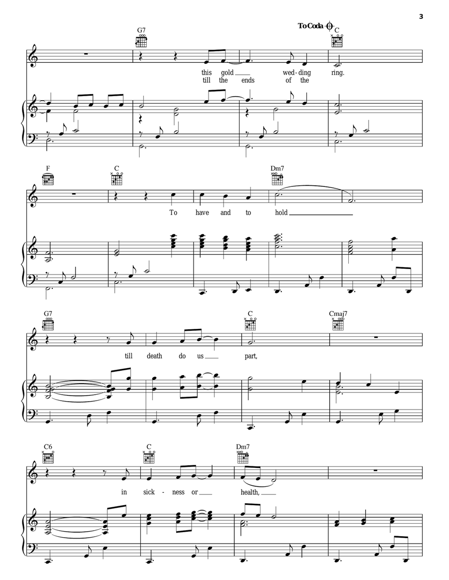 To Have And To Hold Piano, Vocal, Guitar scores gallery preview page 3
