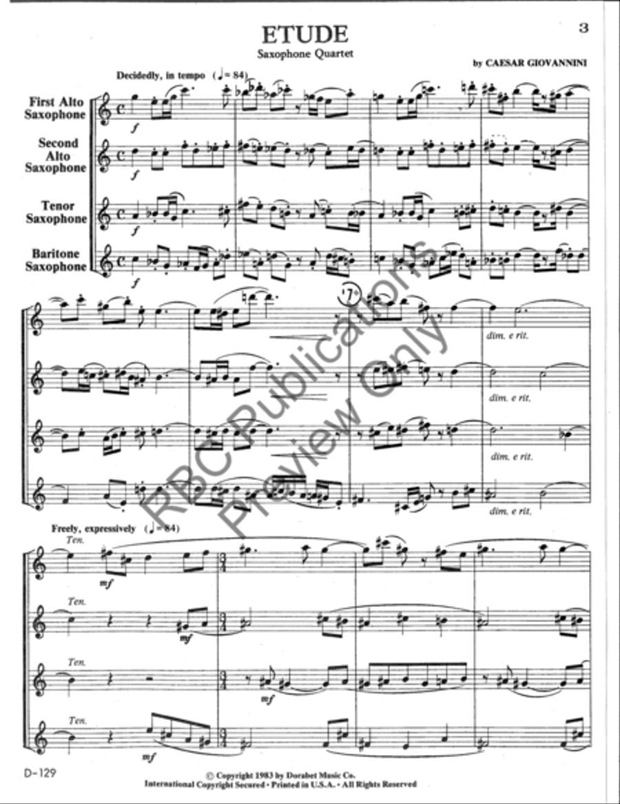 Etude Sax Quartet Alto Saxophone scores gallery preview page 2