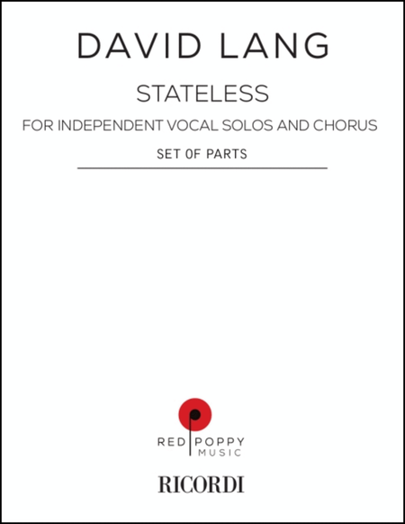 stateless, set of solo parts (SATB)