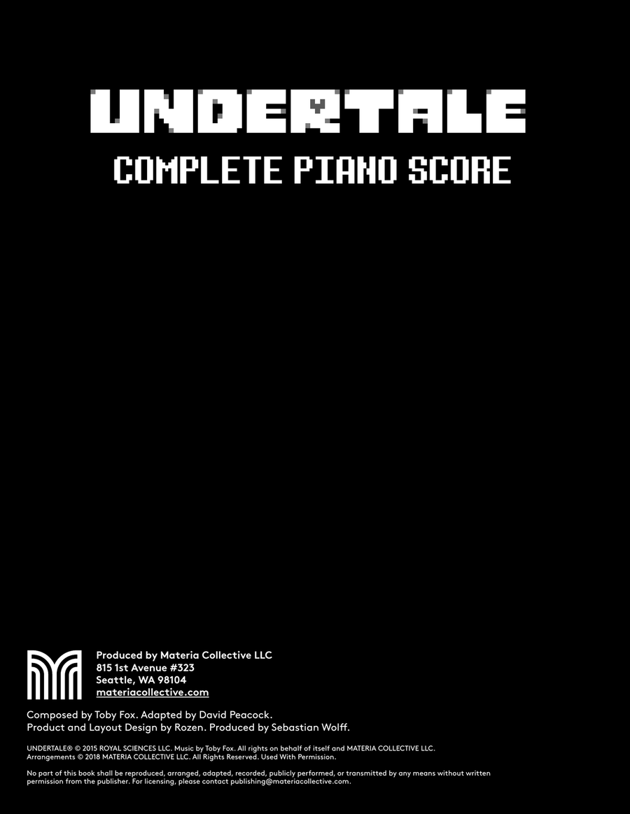 Undertale Complete Piano Score - Sheet Music from the game UNDERTALE Piano Solo scores gallery preview page 2