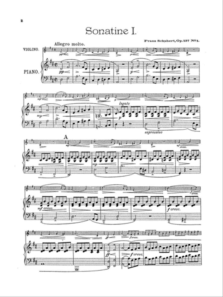 Three Sonatas, Op. 137 Violin Solo scores gallery preview page 3