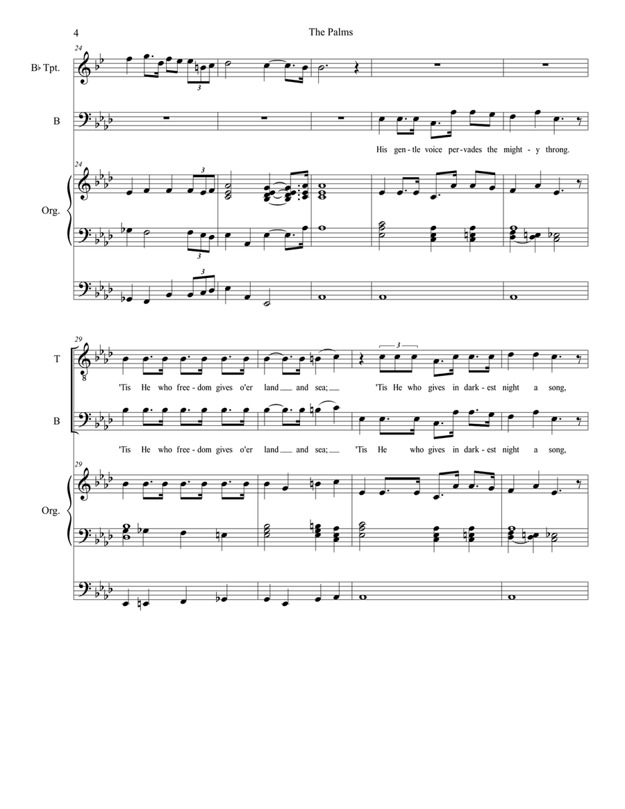 The Palms (Duet for Tenor and Bass solo) Tenor Voice scores gallery preview page 4