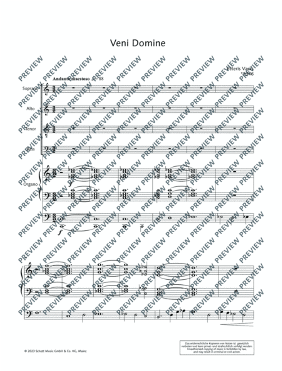 Veni Domine 4-Part scores gallery preview page 6