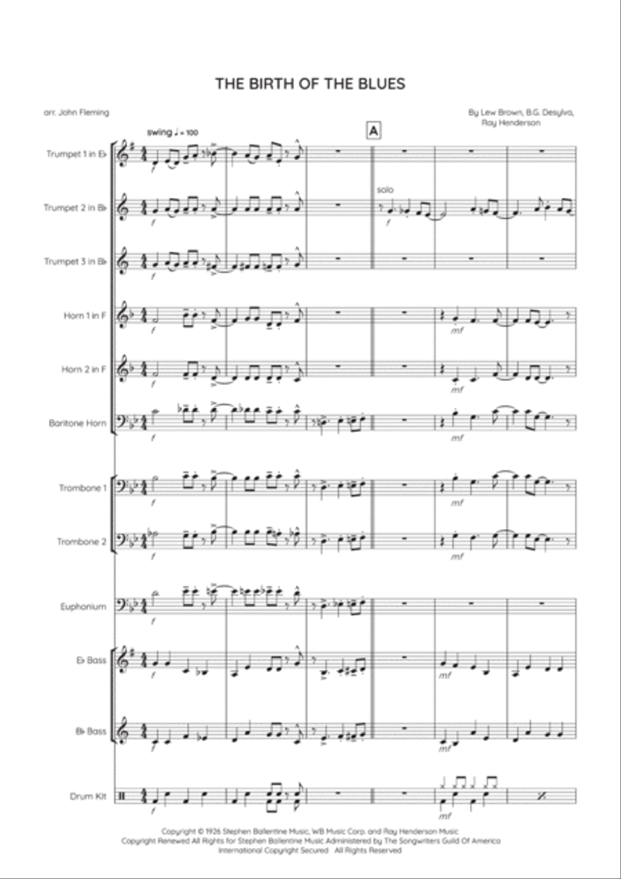 The Birth Of The Blues The Birth Of The Blues Brass Ensemble scores gallery preview page 2