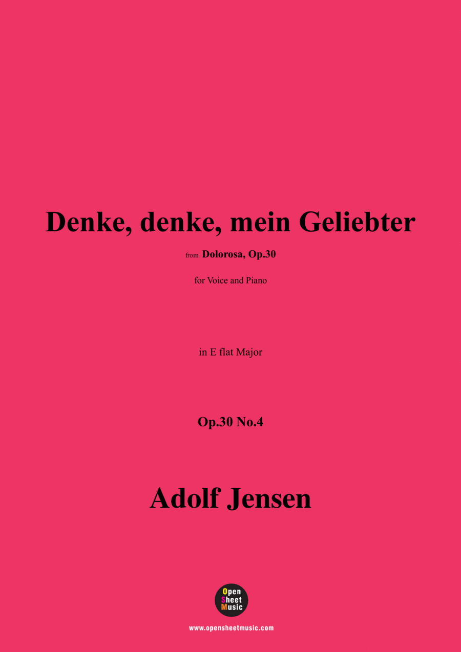 A. Jensen-Denke,denke,mein Geliebter,Op.30 No.4,in E flat Major Voice scores gallery preview page 1