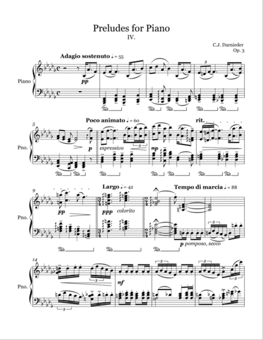 Preludes for Piano - IV. Preludes for Piano - IV. Piano Solo scores gallery preview page 1