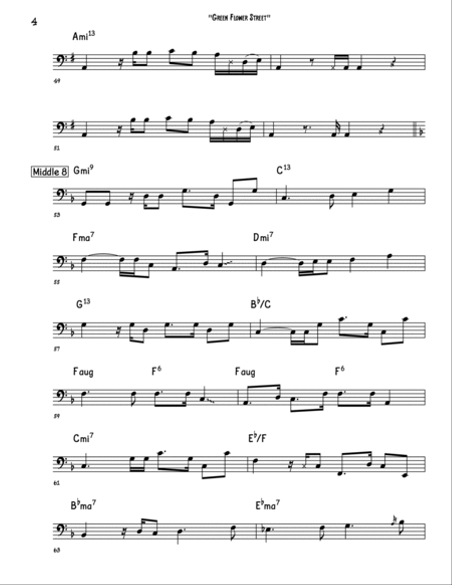 Green Flower Street Green Flower Street Bass Guitar scores gallery preview page 4