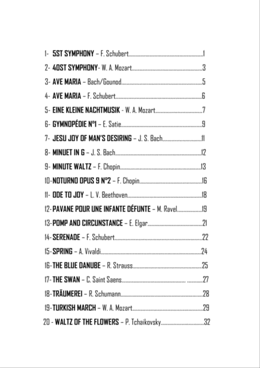 Great Works Album- 20 Arrangements Piano scores gallery preview page 2