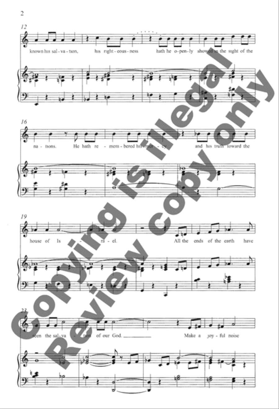 O Sing Unto the Lord a New Song Unison Choir scores gallery preview page 3