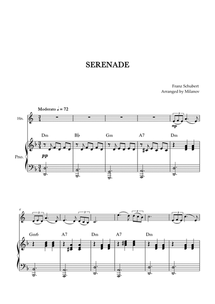 Serenade | Schubert | Horn in F | Piano | Chords image number null