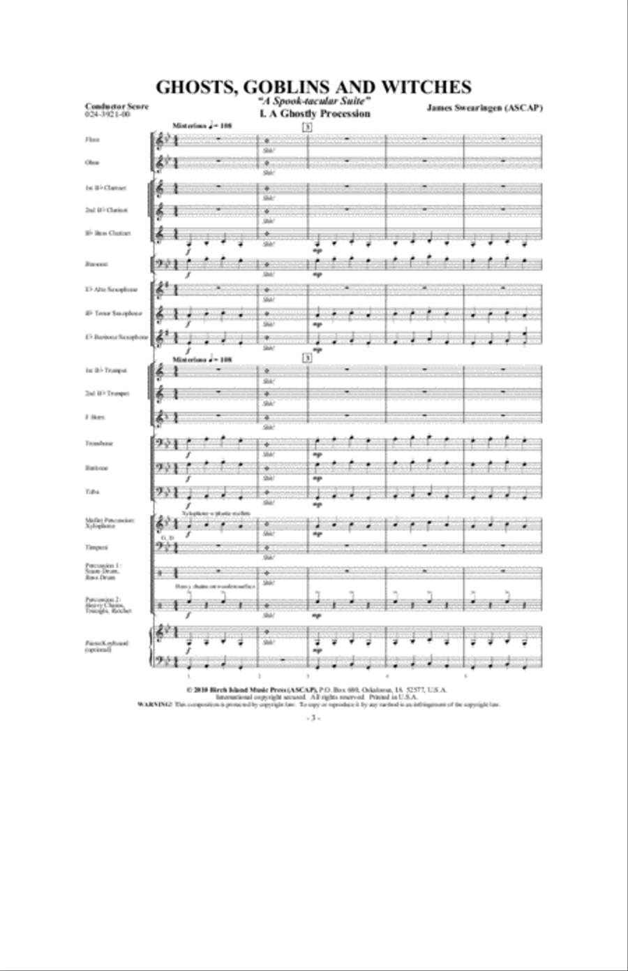 Ghosts, Goblins and Witches Concert Band scores gallery preview page 2