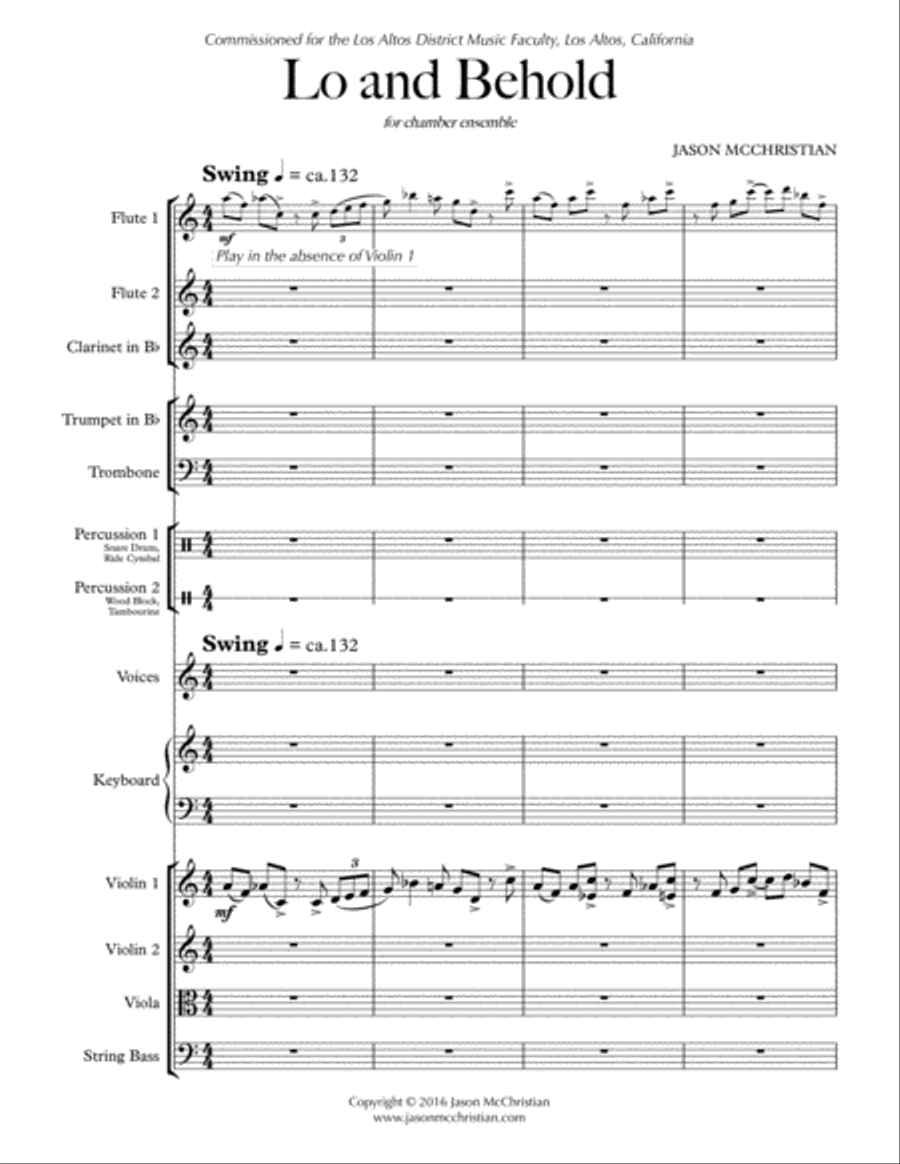 Lo and Behold - for chamber ensemble Large Ensemble scores gallery preview page 3