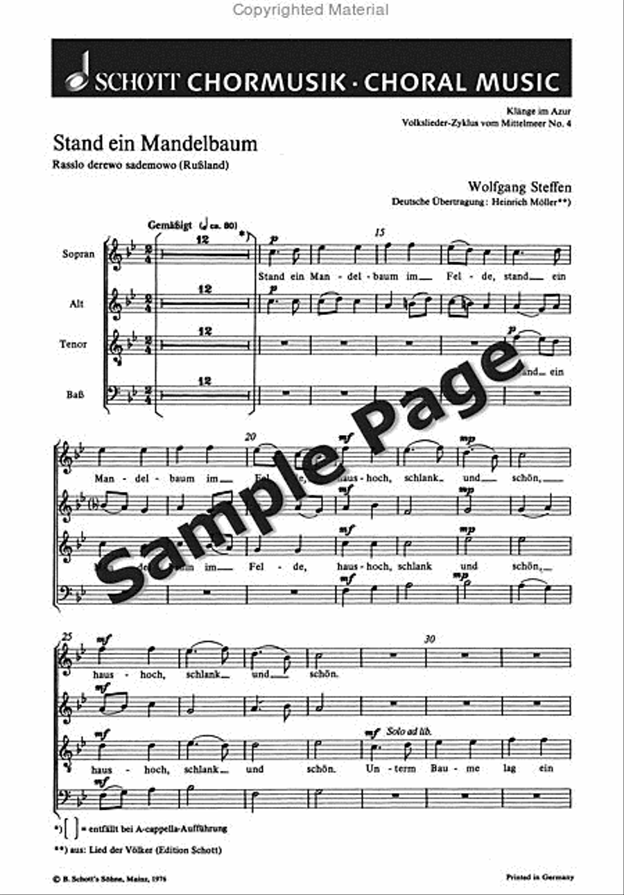 Steffen W Stand Ein Mandelbaum 4-Part scores gallery preview page 2
