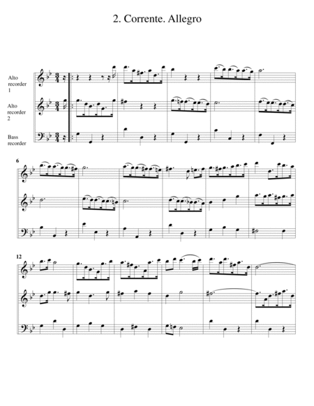 Trio sonata Op.1, no.2 RV 67 (Arrangement for 3 recorders (AAB))