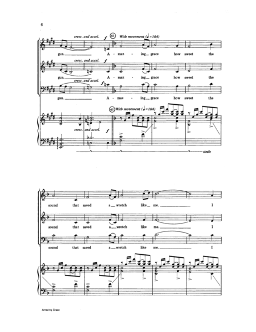 Amazing Grace 3-Part scores gallery preview page 6