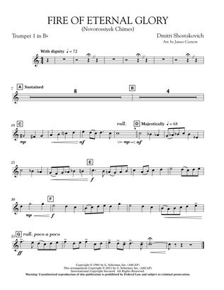 Fire of Eternal Glory (Novorossiyek Chimes) - Bb Trumpet 1