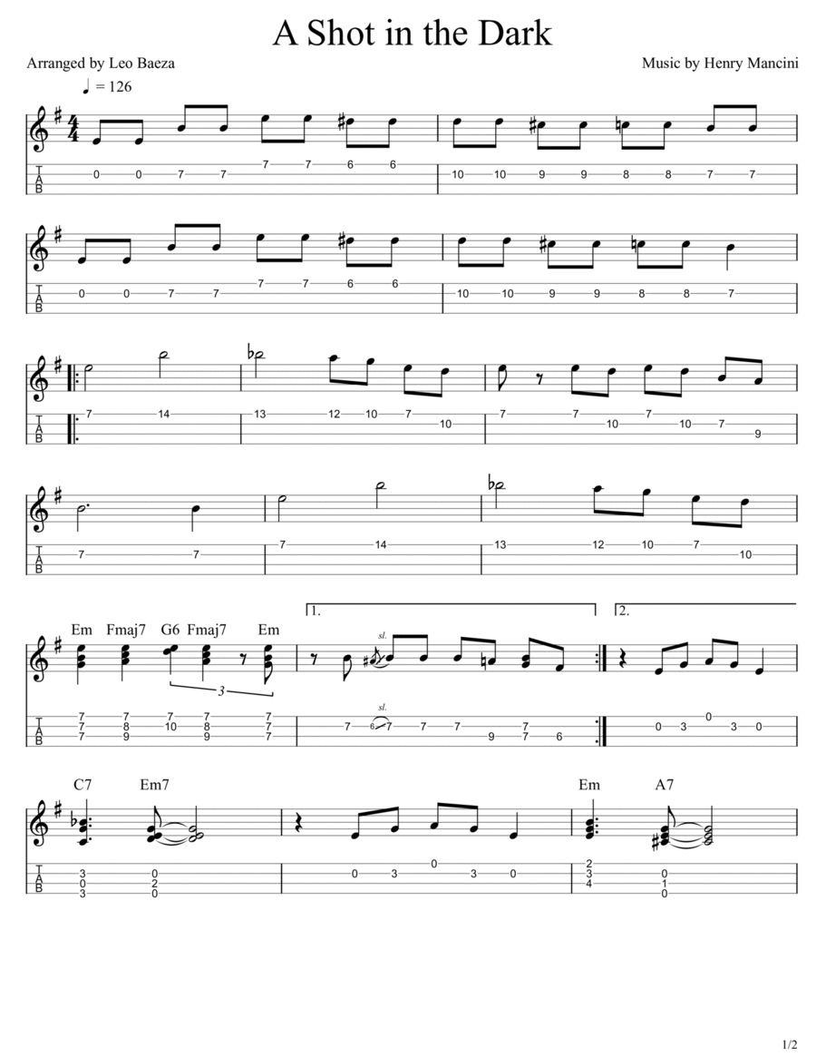 A Shot In The Dark A Shot In The Dark Ukulele scores gallery preview page 1