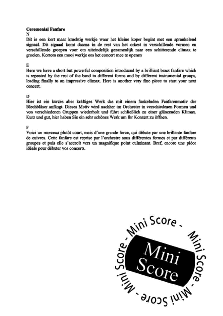 Ceremonial Fanfare Concert Band scores gallery preview page 5