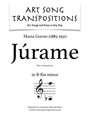 GREVER: Júrame (transposed to B-flat minor)