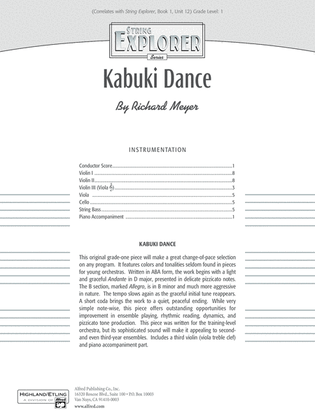 Book cover for Kabuki Dance: Score