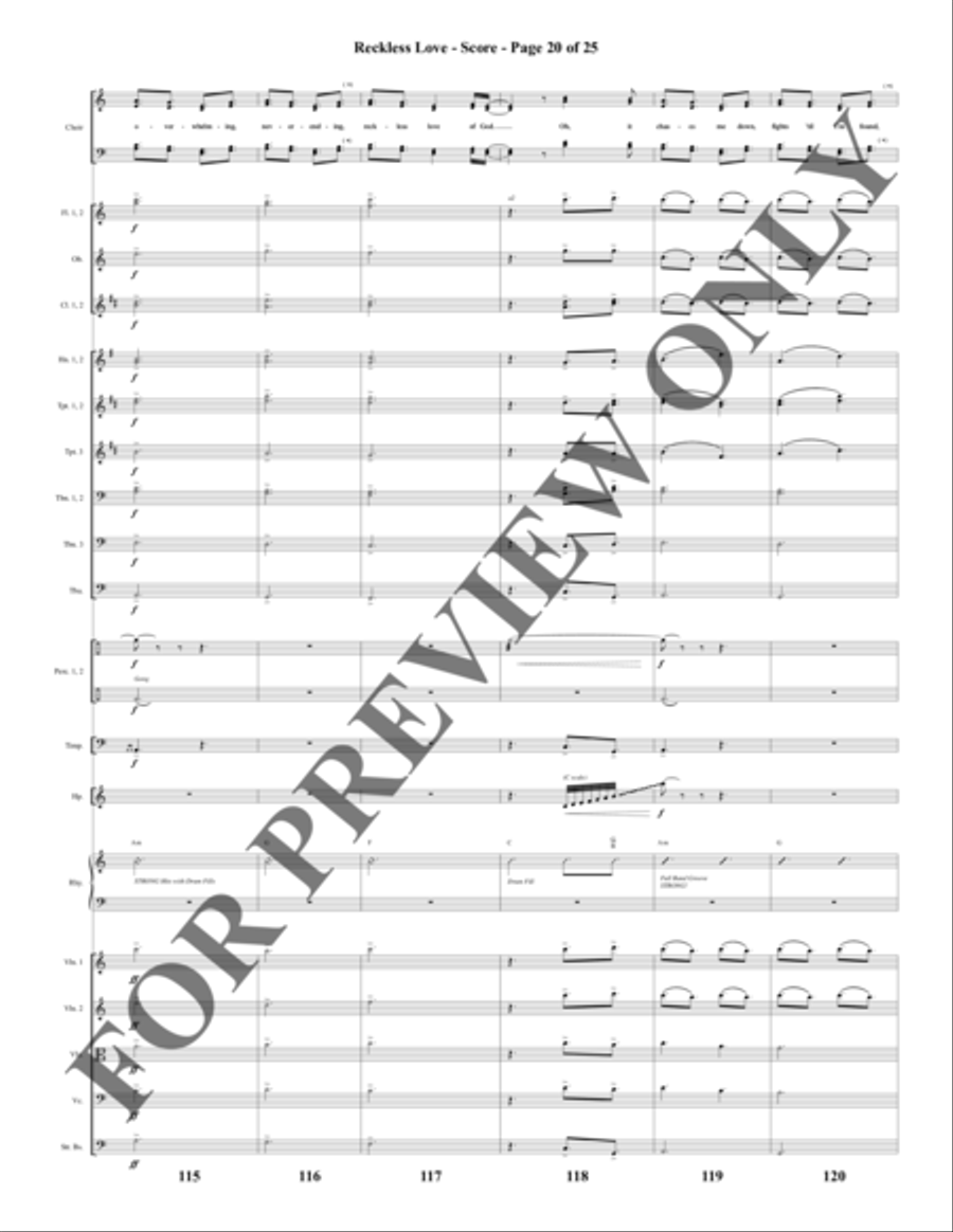 Reckless Love - Orchestration Choir scores gallery preview page 21