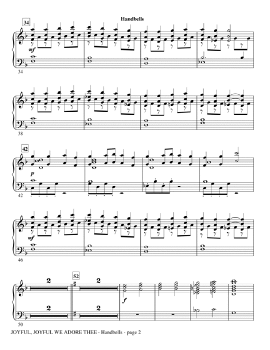 Joyful, Joyful, We Adore Thee - Handbells Choir scores gallery preview page 2