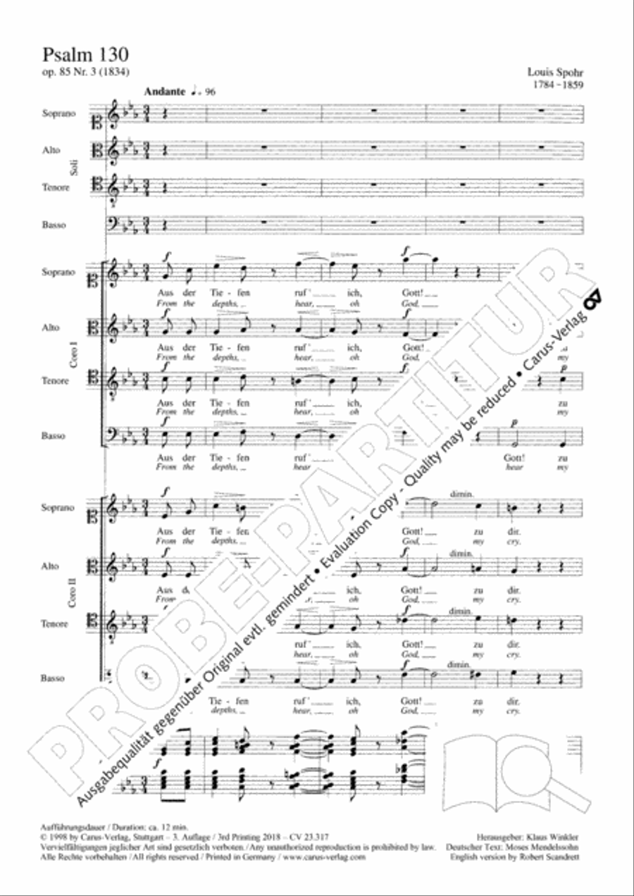 Psalm 130 4-Part scores gallery preview page 4