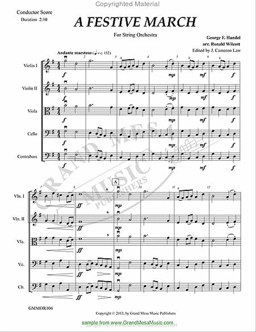 A Festive March String Orchestra scores gallery preview page 2