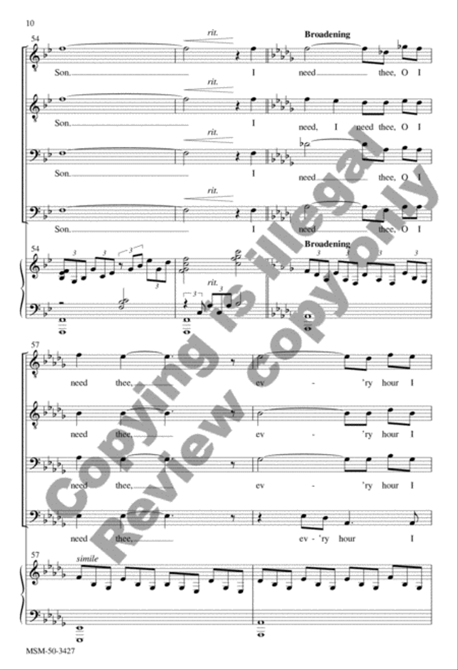 I Need Thee Every Hour TTBB scores gallery preview page 21