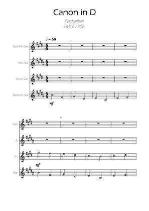 Canon in D - Pachelbel - Sax Quartet