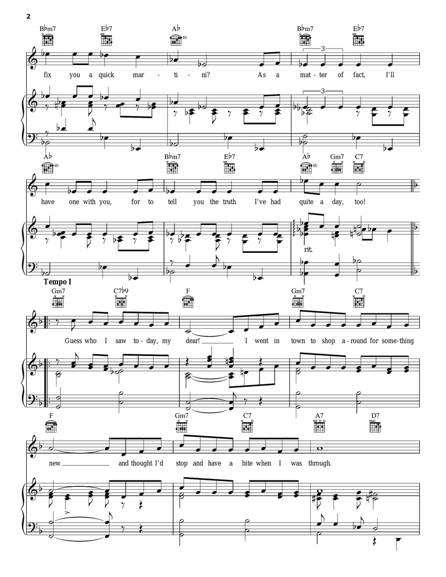 Guess Who I Saw Today Guess Who I Saw Today Piano, Vocal, Guitar scores gallery preview page 2