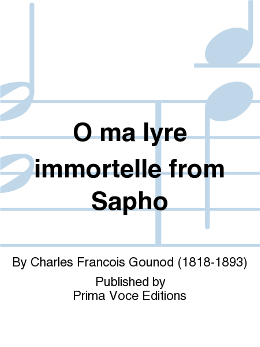 O ma lyre immortelle from Sapho Mezzo-Soprano Voice scores gallery preview page 1