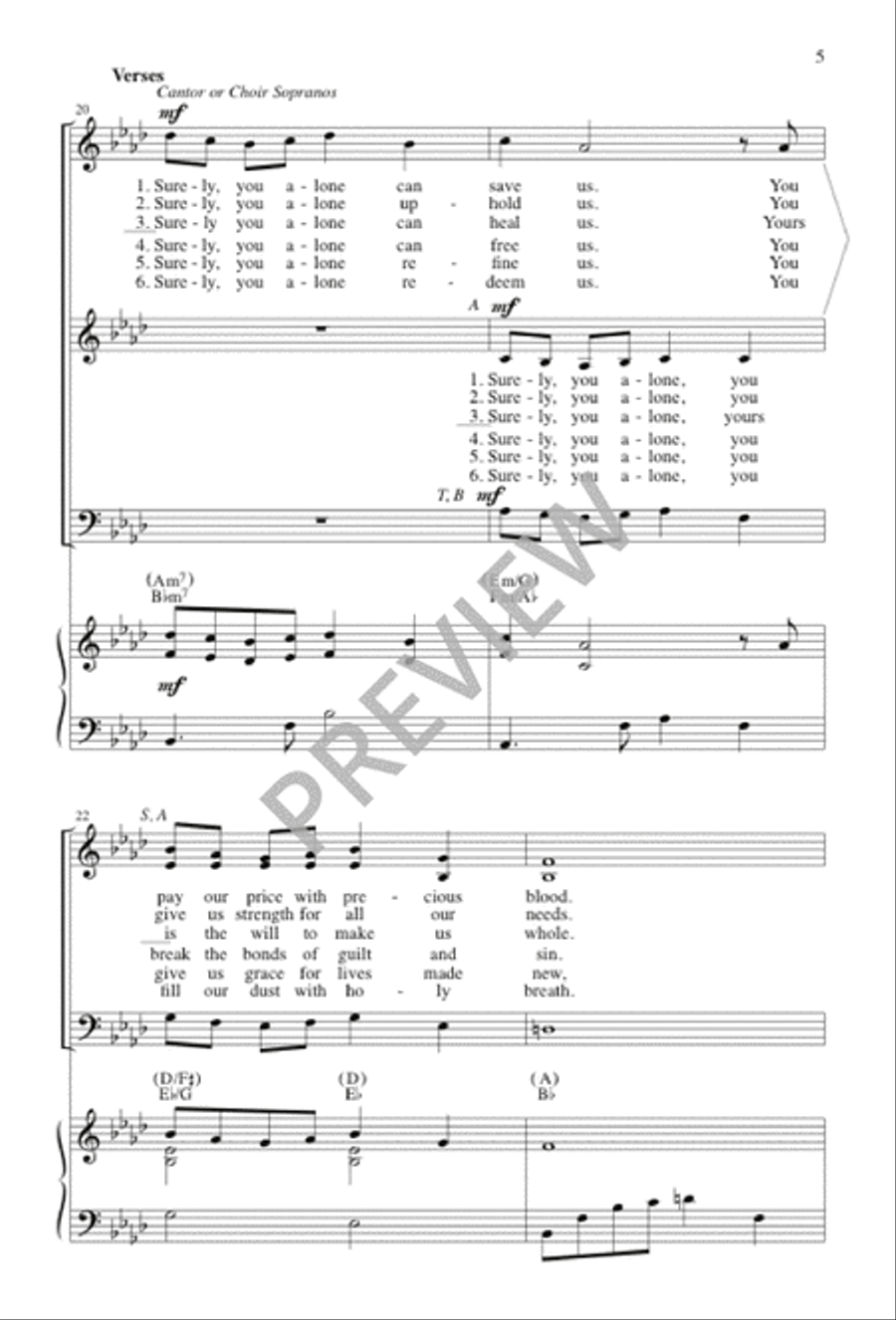 Merciful God: A Ritual Song for Lent 3-Part scores gallery preview page 5