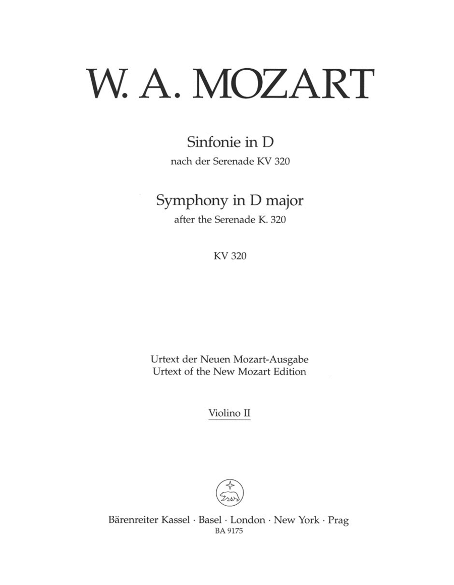 Symphony D major Violin scores gallery preview page 1