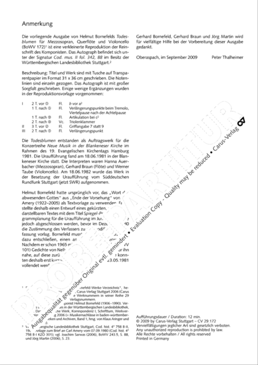 Todesblumen Flute scores gallery preview page 20