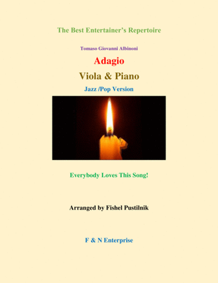 "Adagio" by Albinoni-Piano Background for Viola and Piano