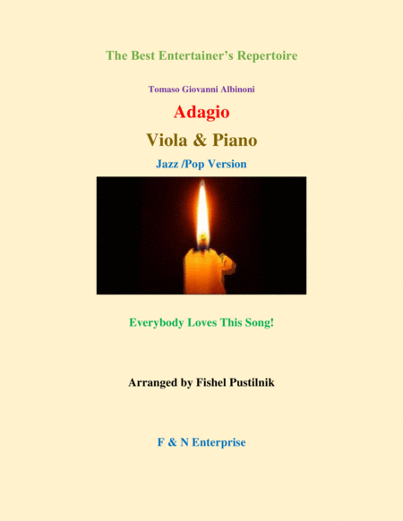 "Adagio" by Albinoni-Piano Background for Viola and Piano image number null