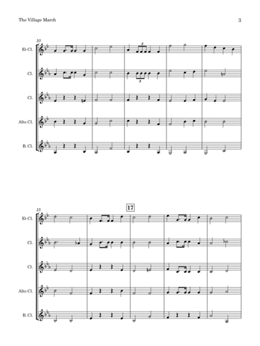 The Village March (by Ferris Tozer, arr. for Clarinet Ensemble) image number null