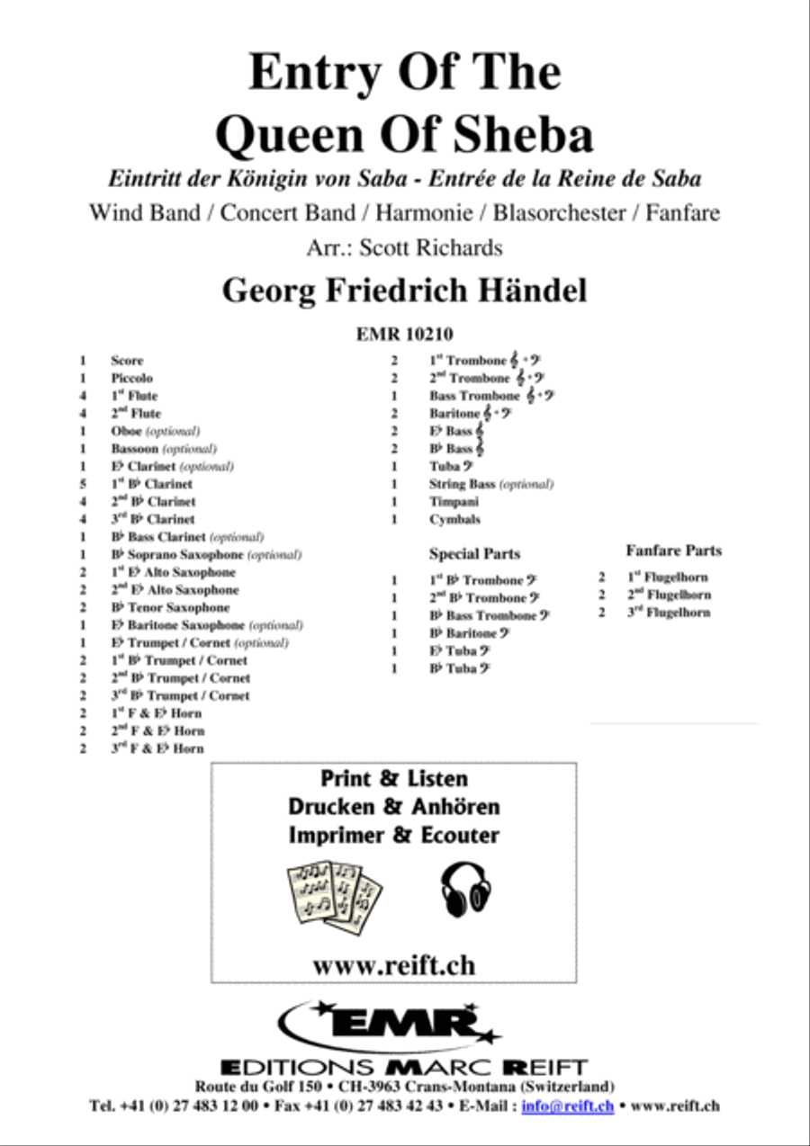 Entry Of The Queen Of Sheba Concert Band scores gallery preview page 2