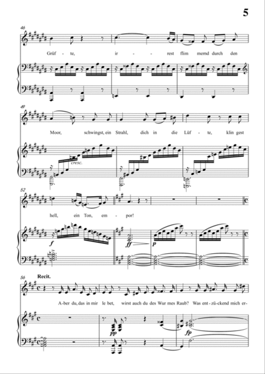 Schubert-Auf einem Kirchhof in bG for Vocal and Piano Voice scores gallery preview page 6