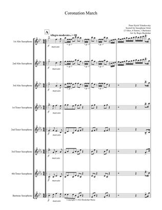 Book cover for Coronation March (Db) (Saxophone Octet - 3 Alto, 4 Tenor, 1 Bari)